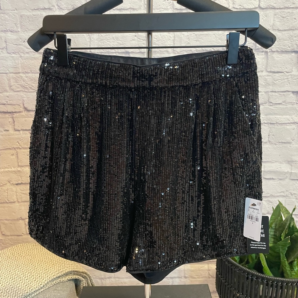 Express Black High Waist Party Shorts